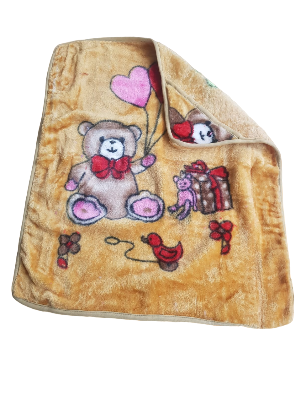 Cartoon Crib Mink Blanket For Mild Winter (100% Wool, Red)