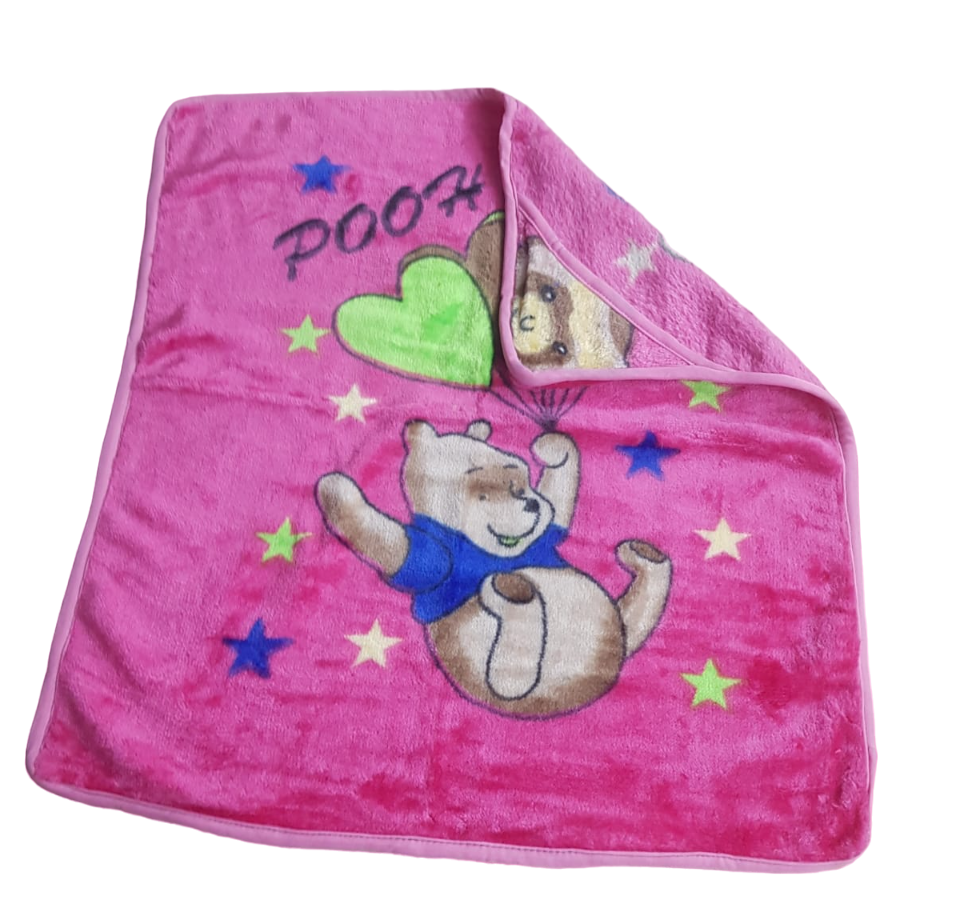 Cartoon Crib Mink Blanket For Mild Winter (100% Wool, Red)