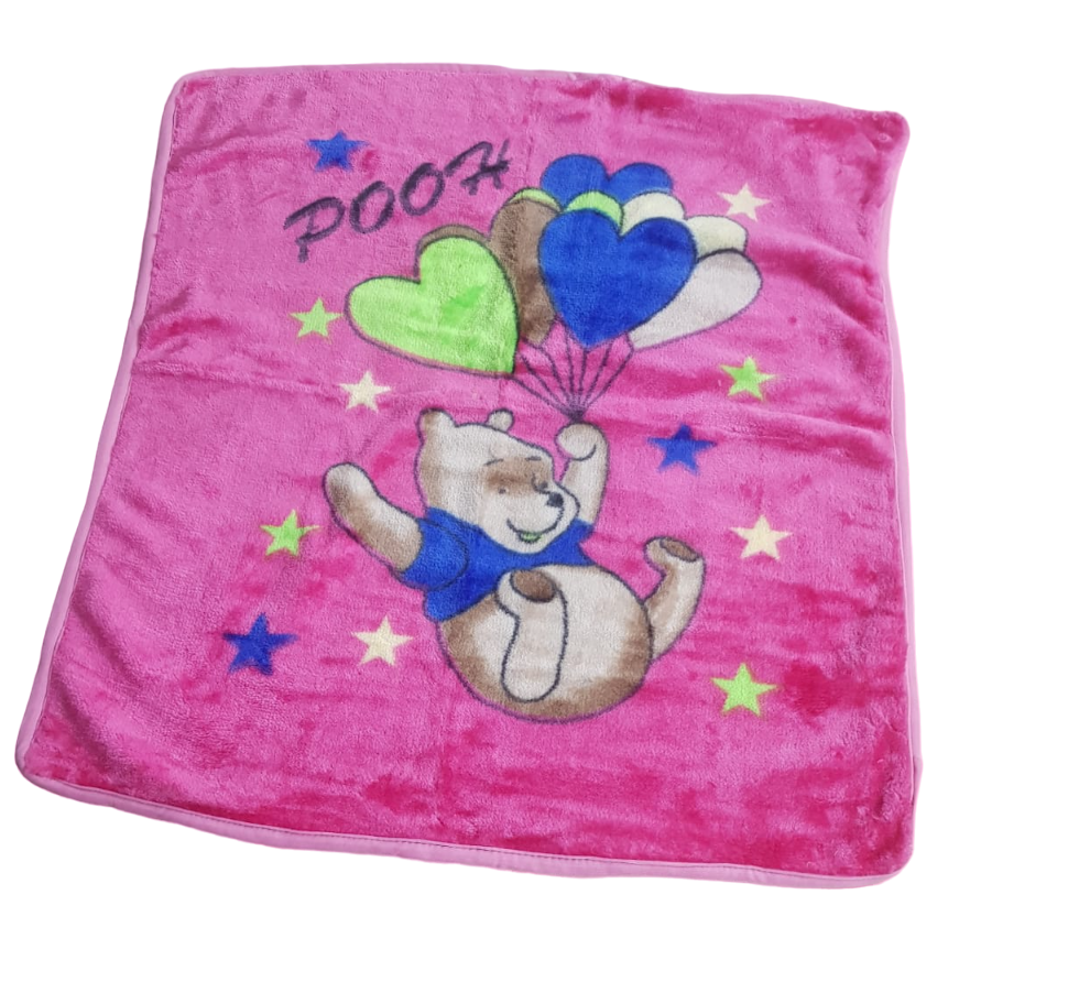 Cartoon Crib Mink Blanket For Mild Winter (100% Wool, Red)