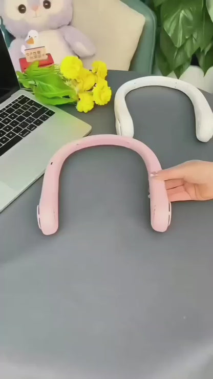 Portable Rechargeable Neck Band Fan, Hands Free Bladeless 3 Speed fan. NBF 222 USB Fan  (Pink)