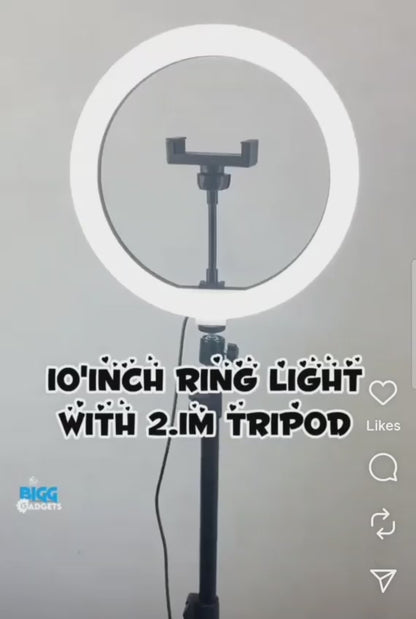 10 Inches Big LED Ring Light for Camera, Phone tiktok YouTube Video Shooting and Ma