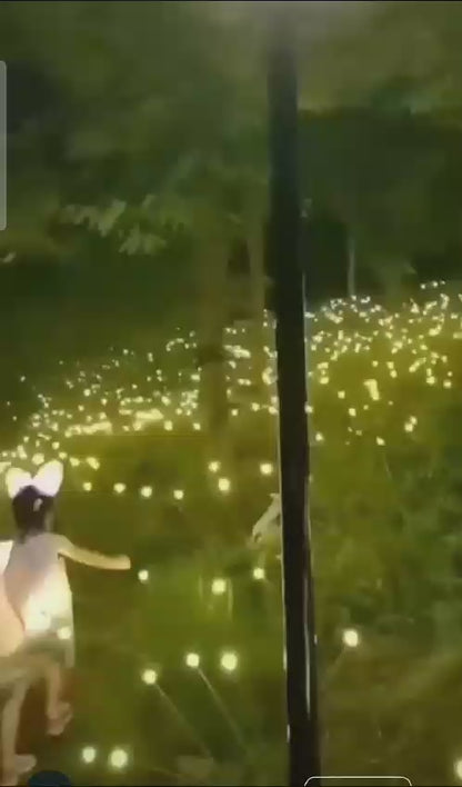 Set of 2, 8 Led Firefly Outdoor Solar Lights With Flash Mode, Starburst Swaying Warm Garden Light, Outdoor Decoration | Waterproof |Path Lights For Pots, Balcony, Pathway